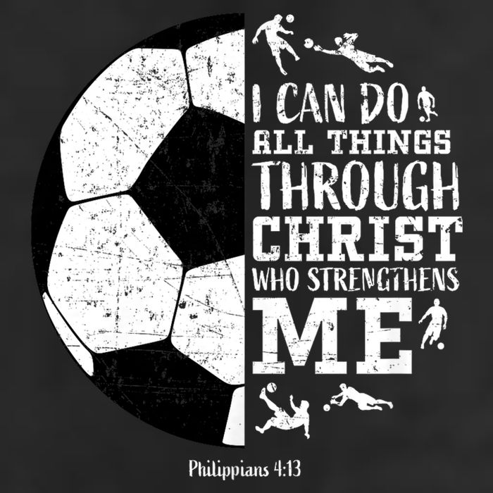 Philippians 4 13 I Can Do All Things Through Christ Who Strengthens Me Soccer Crop Fleece Hoodie