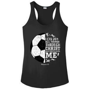 Philippians 4 13 I Can Do All Things Through Christ Who Strengthens Me Soccer Ladies PosiCharge Competitor Racerback Tank