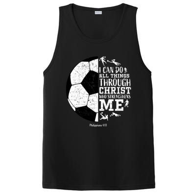 Philippians 4 13 I Can Do All Things Through Christ Who Strengthens Me Soccer PosiCharge Competitor Tank