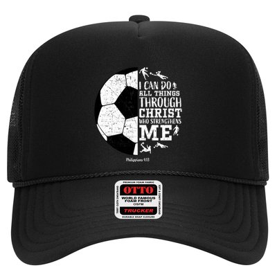Philippians 4 13 I Can Do All Things Through Christ Who Strengthens Me Soccer Trucker Hat