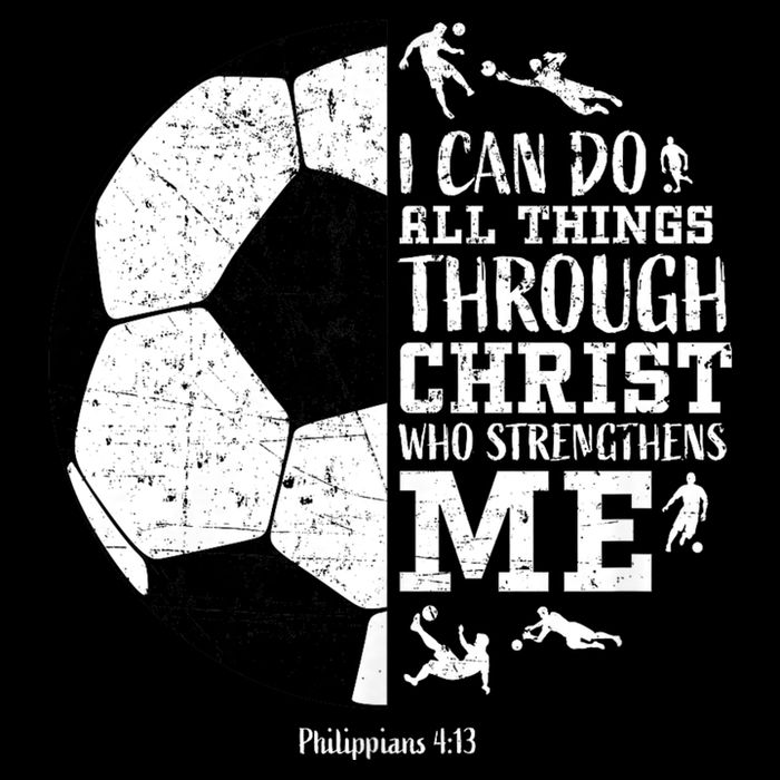 Philippians 4 13 I Can Do All Things Through Christ Who Strengthens Me Soccer Cropped Pullover Crew