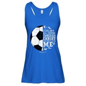 Philippians 4 13 I Can Do All Things Through Christ Who Strengthens Me Soccer Ladies Essential Flowy Tank