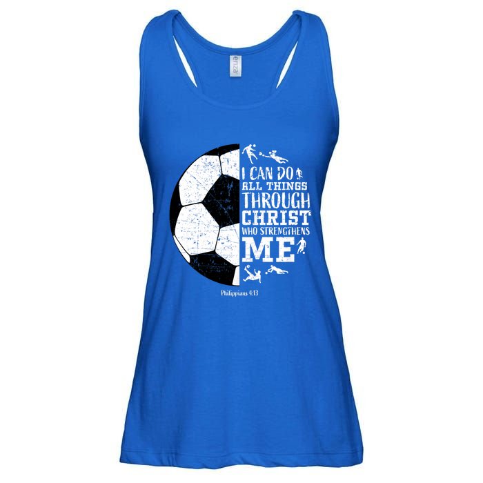 Philippians 4 13 I Can Do All Things Through Christ Who Strengthens Me Soccer Ladies Essential Flowy Tank