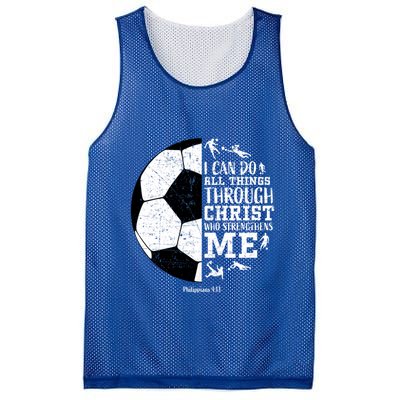 Philippians 4 13 I Can Do All Things Through Christ Who Strengthens Me Soccer Mesh Reversible Basketball Jersey Tank