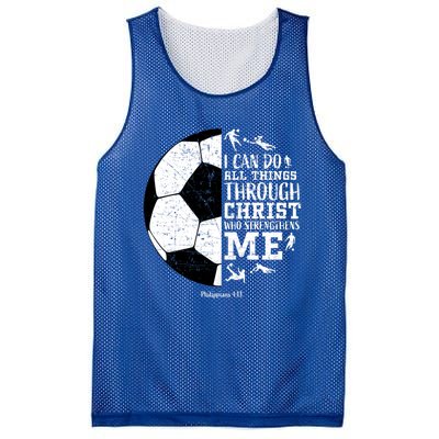 Philippians 4 13 I Can Do All Things Through Christ Who Strengthens Me Soccer Mesh Reversible Basketball Jersey Tank