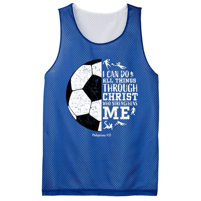 Philippians 4 13 I Can Do All Things Through Christ Who Strengthens Me Soccer Mesh Reversible Basketball Jersey Tank