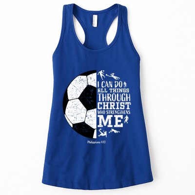 Philippians 4 13 I Can Do All Things Through Christ Who Strengthens Me Soccer Womens Tank Top