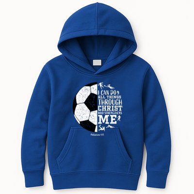 Philippians 4 13 I Can Do All Things Through Christ Who Strengthens Me Soccer Kids Hoodie