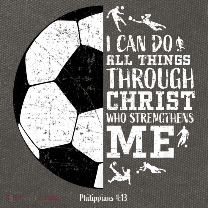 Philippians 4 13 I Can Do All Things Through Christ Who Strengthens Me Soccer Cotton Canvas Backpack