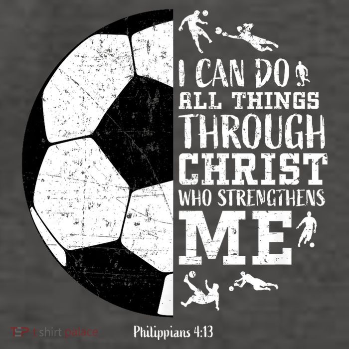 Philippians 4 13 I Can Do All Things Through Christ Who Strengthens Me Soccer Vector Backpack