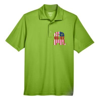 Pro 45 47 Trump 2024 American Flag Men's Origin Performance Pique Polo