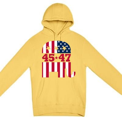 Pro 45 47 Trump 2024 American Flag Premium Pullover Hoodie