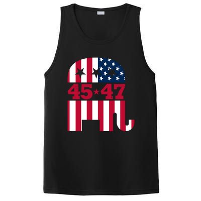 Pro 45 47 Trump 2024 American Flag PosiCharge Competitor Tank