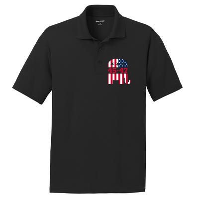 Pro 45 47 Trump 2024 American Flag PosiCharge RacerMesh Polo