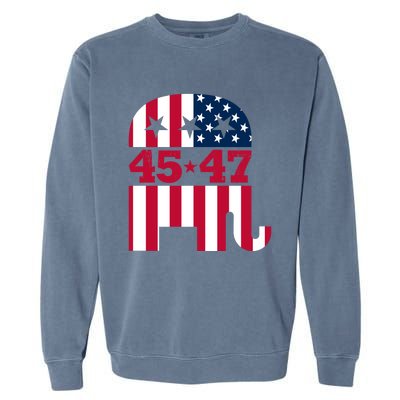 Pro 45 47 Trump 2024 American Flag Garment-Dyed Sweatshirt