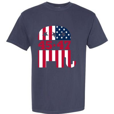 Pro 45 47 Trump 2024 American Flag Garment-Dyed Heavyweight T-Shirt