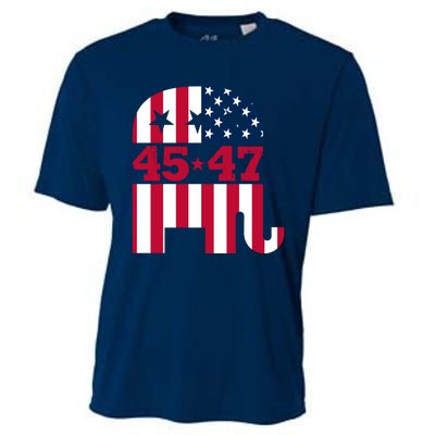 Pro 45 47 Trump 2024 American Flag Cooling Performance Crew T-Shirt