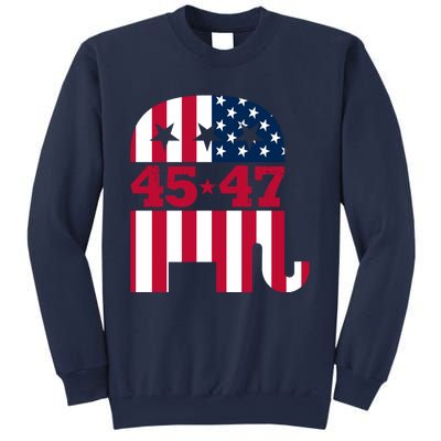 Pro 45 47 Trump 2024 American Flag Sweatshirt