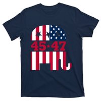 Pro 45 47 Trump 2024 American Flag T-Shirt