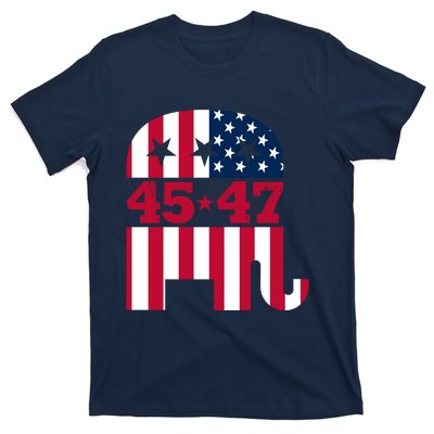 Pro 45 47 Trump 2024 American Flag T-Shirt