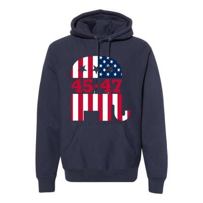 Pro 45 47 Trump 2024 American Flag Premium Hoodie