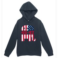 Pro 45 47 Trump 2024 American Flag Urban Pullover Hoodie