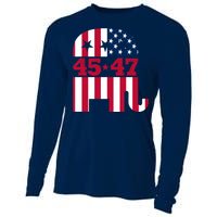 Pro 45 47 Trump 2024 American Flag Cooling Performance Long Sleeve Crew