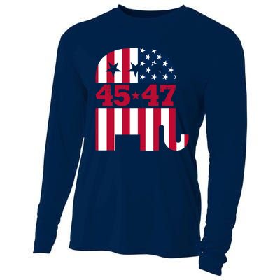 Pro 45 47 Trump 2024 American Flag Cooling Performance Long Sleeve Crew