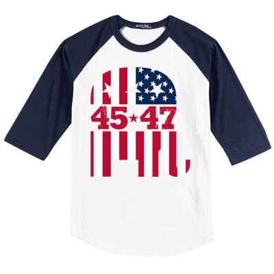 Pro 45 47 Trump 2024 American Flag Baseball Sleeve Shirt