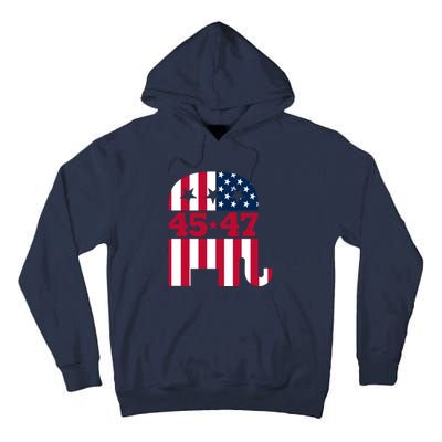 Pro 45 47 Trump 2024 American Flag Tall Hoodie