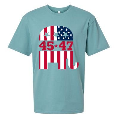 Pro 45 47 Trump 2024 American Flag Sueded Cloud Jersey T-Shirt