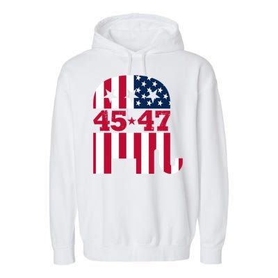 Pro 45 47 Trump 2024 American Flag Garment-Dyed Fleece Hoodie