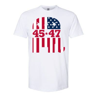 Pro 45 47 Trump 2024 American Flag Softstyle CVC T-Shirt