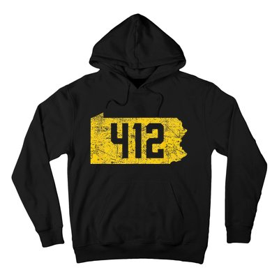 Pittsburgh 412 Area Code Yinzer Retro Souvenir Hoodie