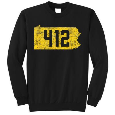 Pittsburgh 412 Area Code Yinzer Retro Souvenir Sweatshirt