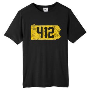 Pittsburgh 412 Area Code Yinzer Retro Souvenir Tall Fusion ChromaSoft Performance T-Shirt