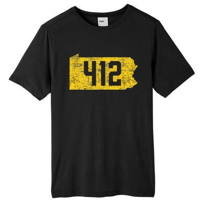 Pittsburgh 412 Area Code Yinzer Retro Souvenir Tall Fusion ChromaSoft Performance T-Shirt