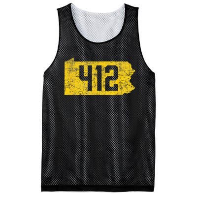 Pittsburgh 412 Area Code Yinzer Retro Souvenir Mesh Reversible Basketball Jersey Tank