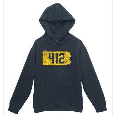 Pittsburgh 412 Area Code Yinzer Retro Souvenir Urban Pullover Hoodie