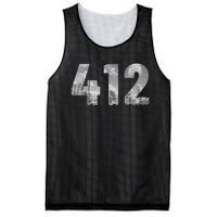 Pittsburgh 412 Area Code Skyline Pennsylvania Vintage Mesh Reversible Basketball Jersey Tank