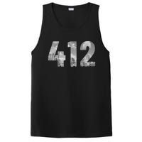 Pittsburgh 412 Area Code Skyline Pennsylvania Vintage PosiCharge Competitor Tank