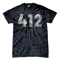 Pittsburgh 412 Area Code Skyline Pennsylvania Vintage Tie-Dye T-Shirt