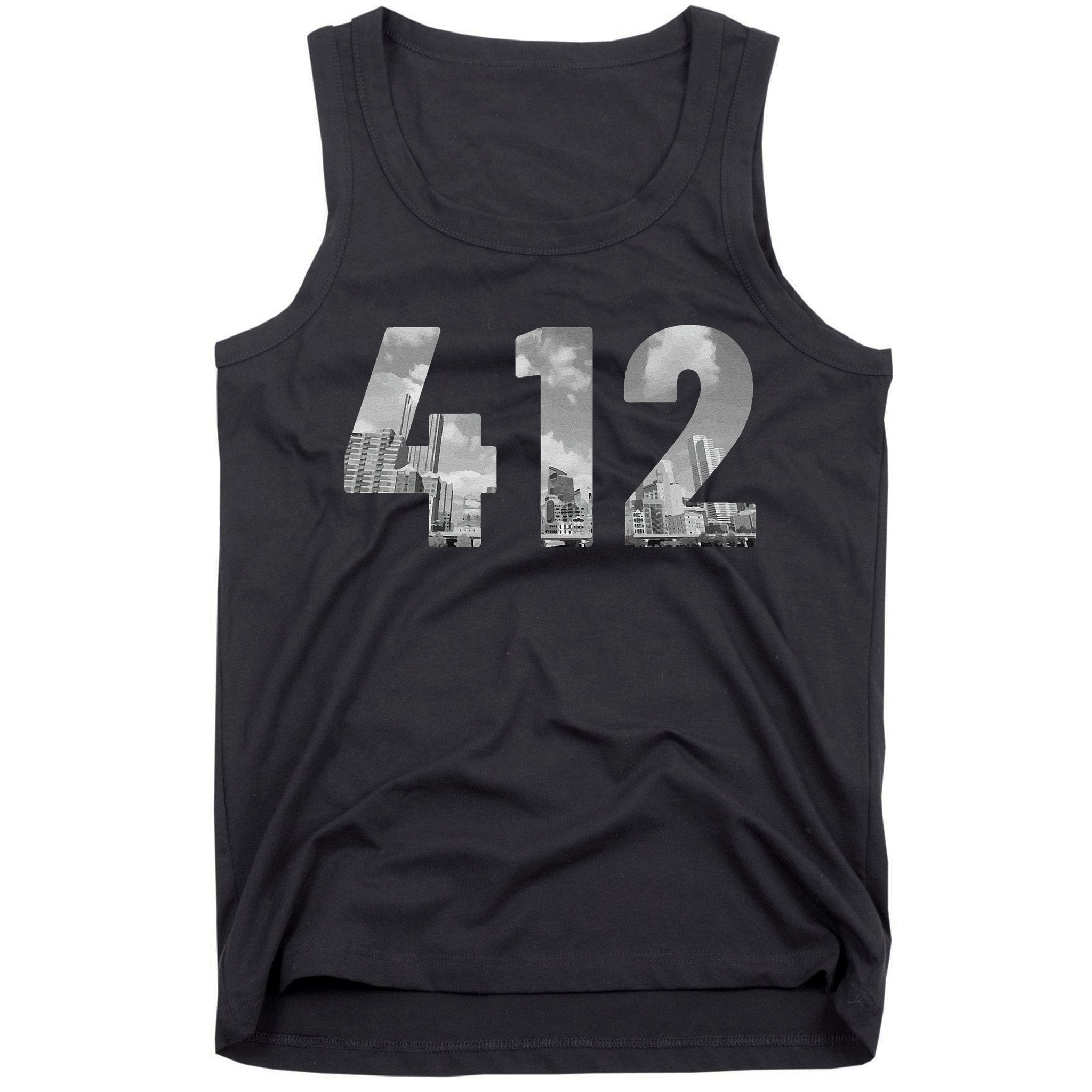 Pittsburgh 412 Area Code Skyline Pennsylvania Vintage Tank Top