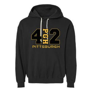 Pennsylvania 412 Area Code Burgh Steel City Local Pittsburgh Garment-Dyed Fleece Hoodie