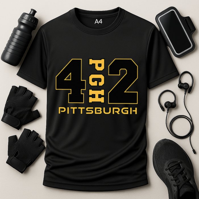 Pennsylvania 412 Area Code Burgh Steel City Local Pittsburgh Cooling Performance Crew T-Shirt