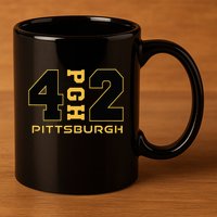 Pennsylvania 412 Area Code Burgh Steel City Local Pittsburgh 11oz C Handle Ceramic Mug