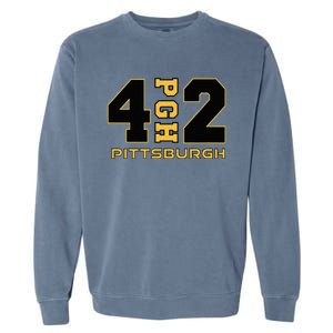 Pennsylvania 412 Area Code Burgh Steel City Local Pittsburgh Garment-Dyed Sweatshirt