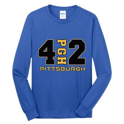 Pennsylvania 412 Area Code Burgh Steel City Local Pittsburgh Tall Long Sleeve T-Shirt