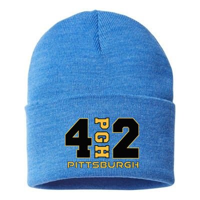 Pennsylvania 412 Area Code Burgh Steel City Local Pittsburgh Sustainable Knit Beanie