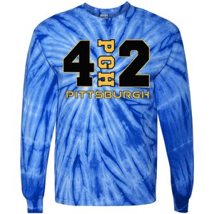 Pennsylvania 412 Area Code Burgh Steel City Local Pittsburgh Tie-Dye Long Sleeve Shirt